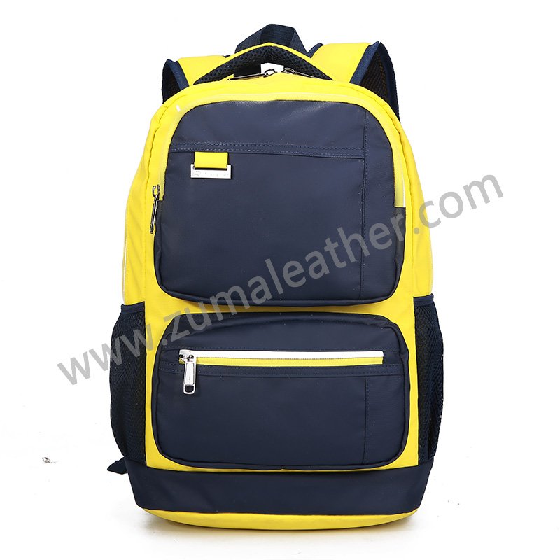 Yellow & Black Nylon Backpack for School and Outdoors ZM BP-17