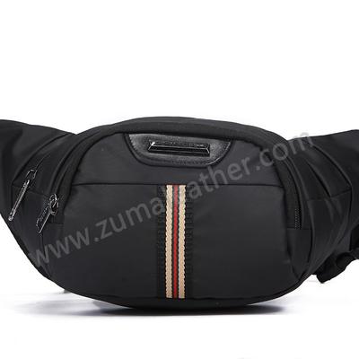 Leisure Outdoor Sport Black Nylon Waist Bag For Men ZM WB-01
